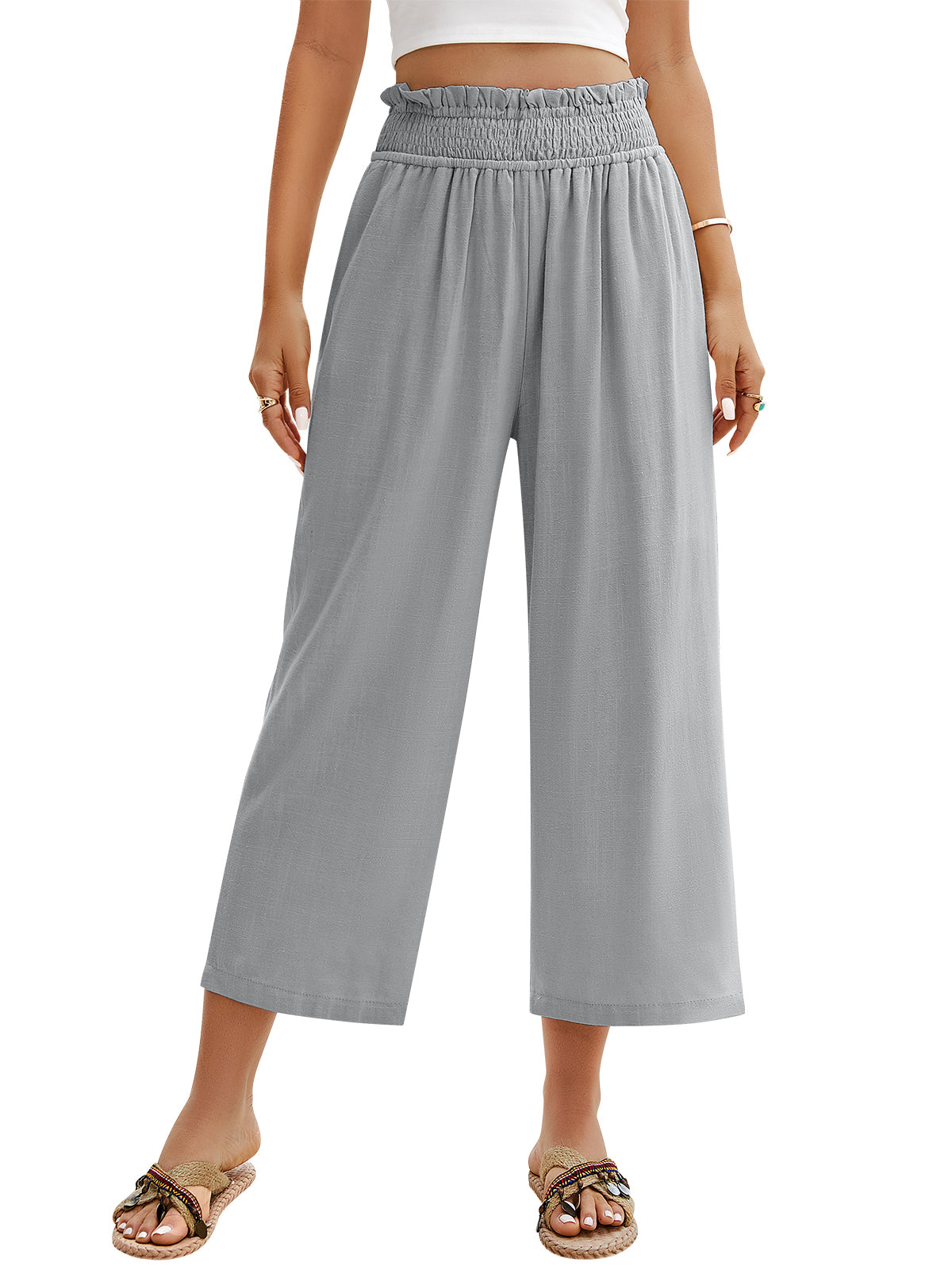 Pantalon en lin large pour femme