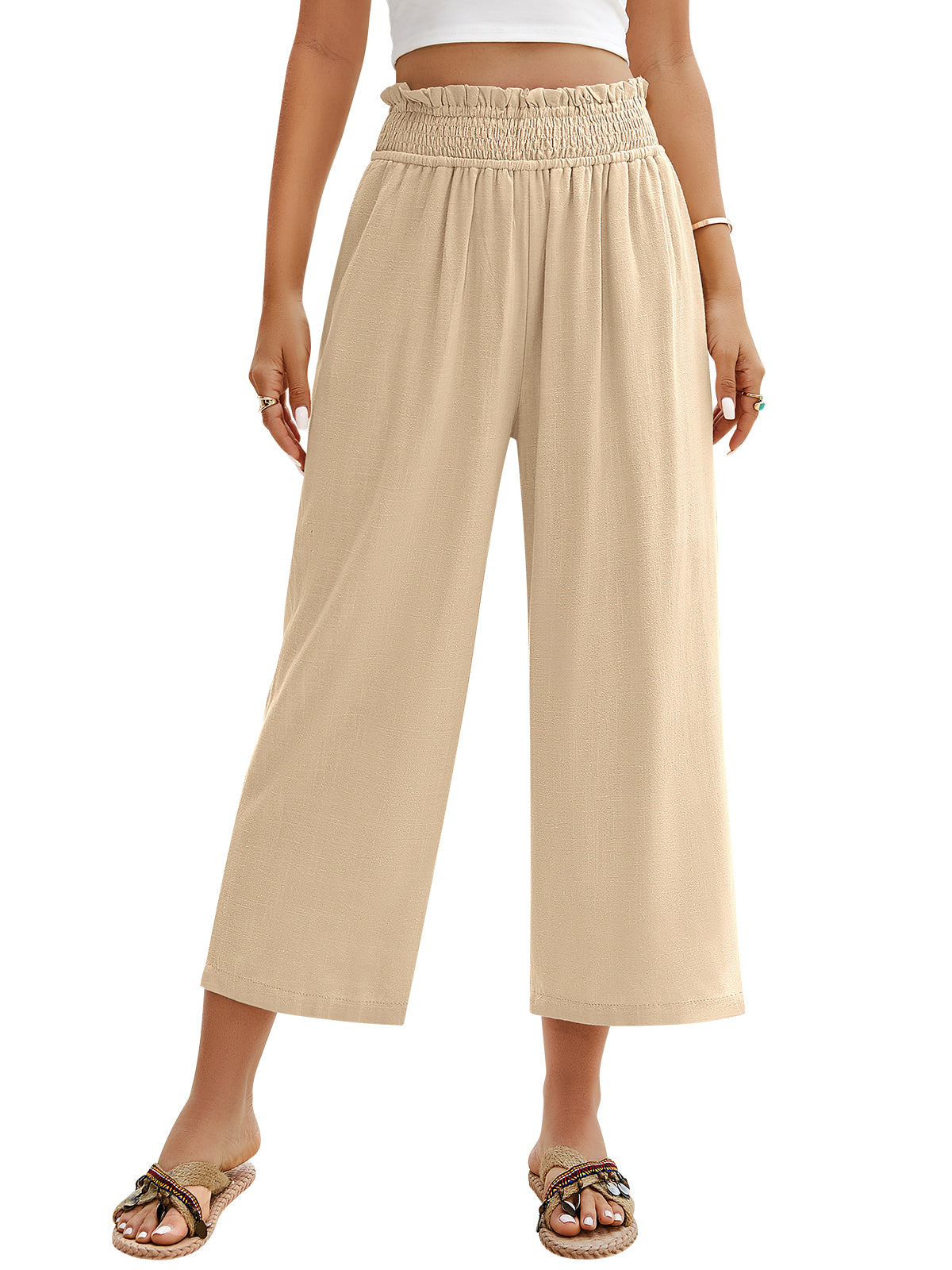 Pantalon en lin large pour femme