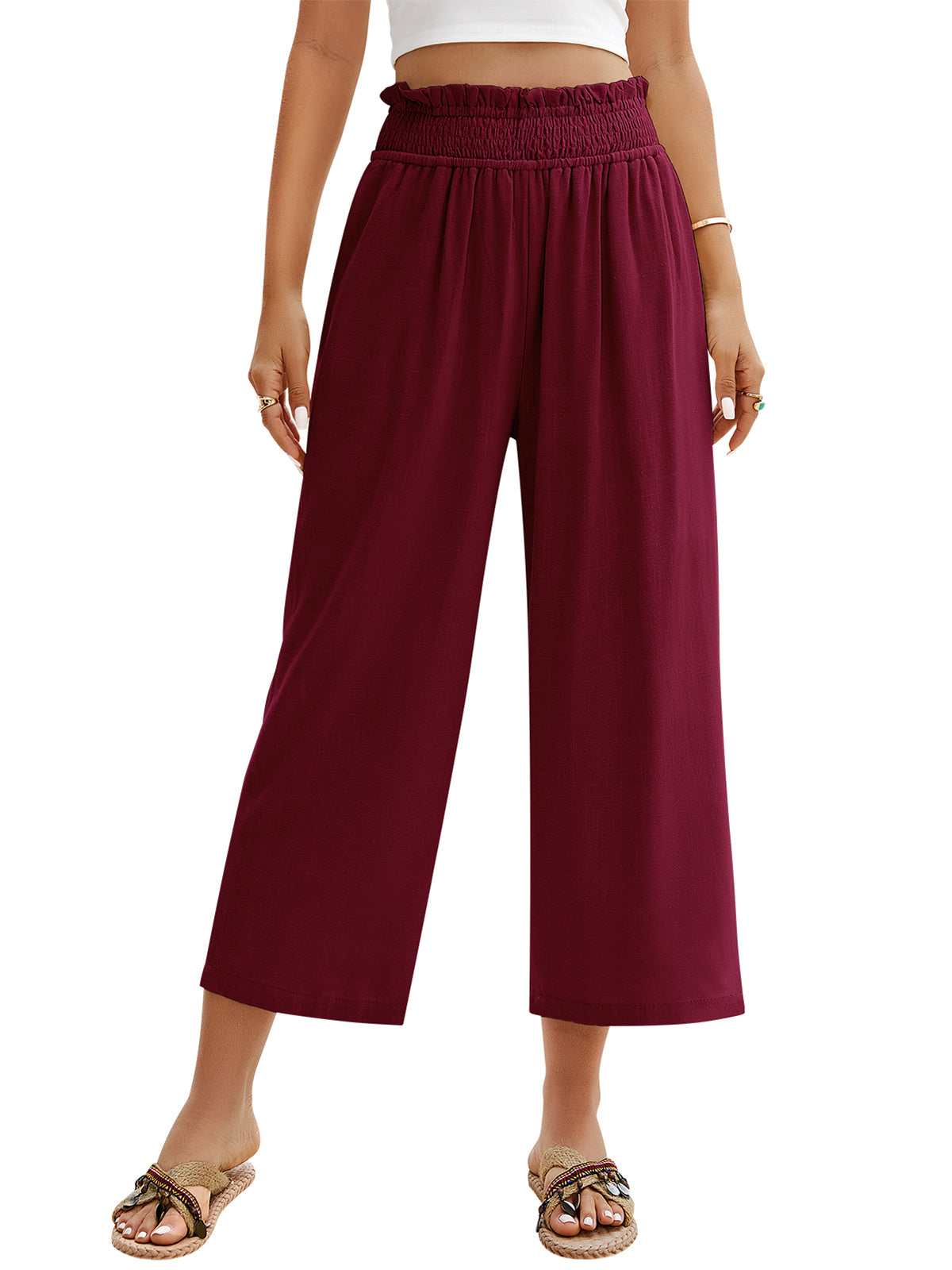 Pantalon en lin large pour femme
