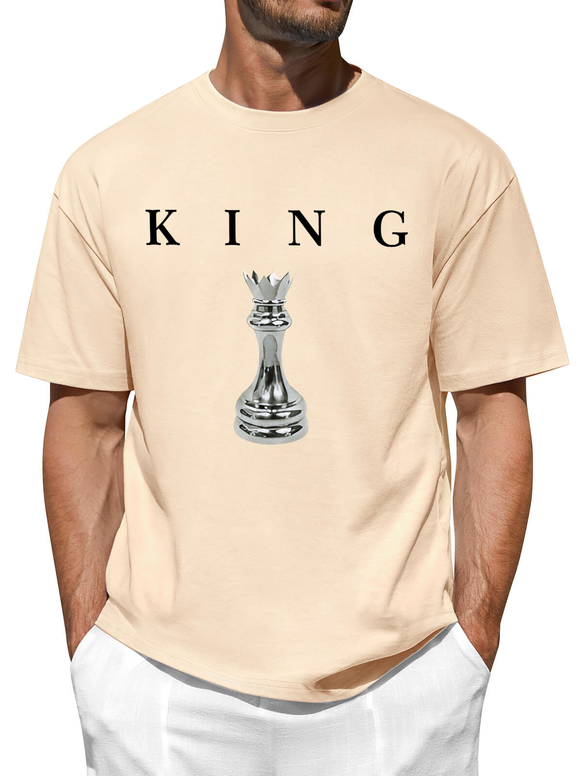 HEEKPEK Mens Cotton T Shirt Short Sleeve Crew Neck Print Tee