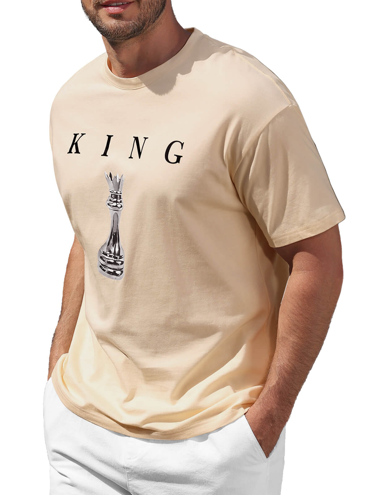 HEEKPEK Mens Cotton T Shirt Short Sleeve Crew Neck Print Tee