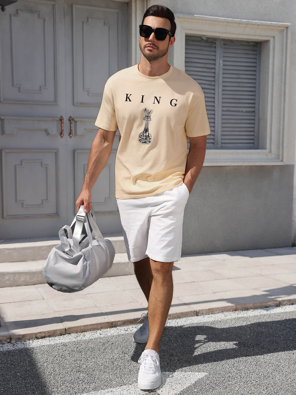 HEEKPEK Mens Cotton T Shirt Short Sleeve Crew Neck Print Tee