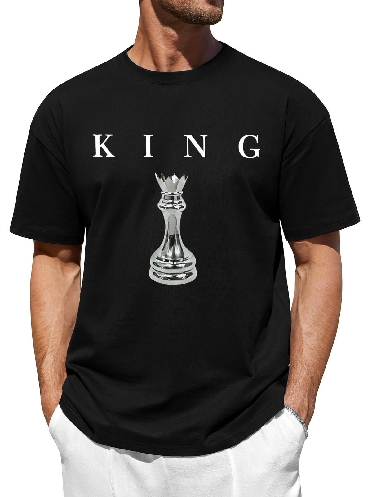 HEEKPEK Mens Cotton T Shirt Short Sleeve Crew Neck Print Tee