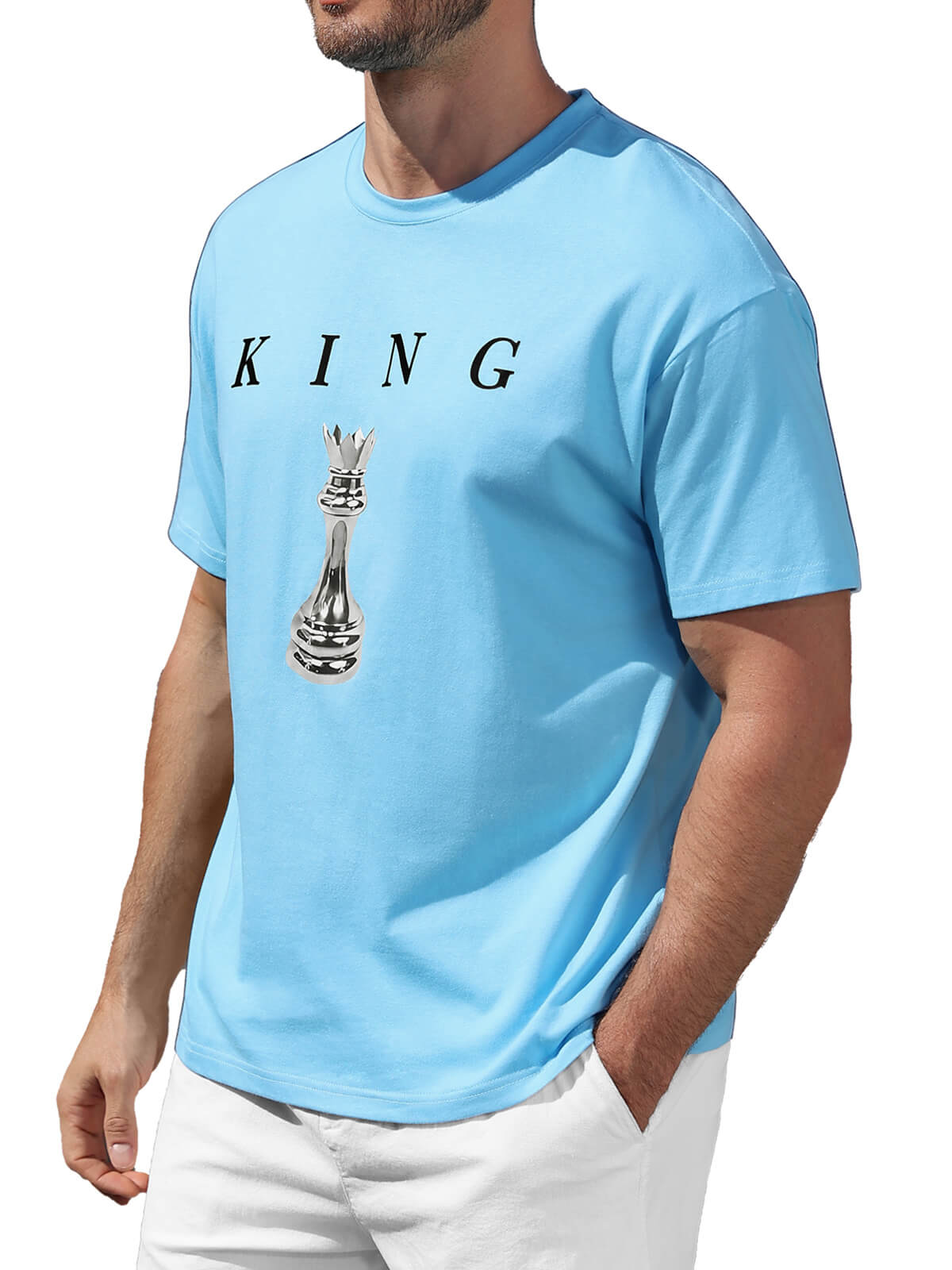 HEEKPEK Mens Cotton T Shirt Short Sleeve Crew Neck Print Tee