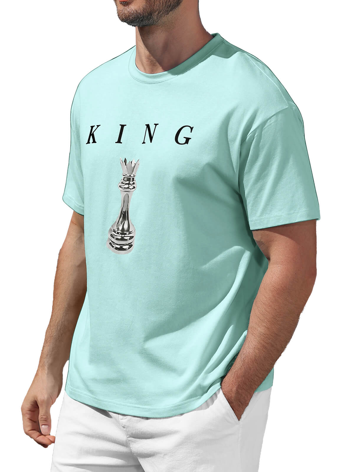 HEEKPEK Mens Cotton T Shirt Short Sleeve Crew Neck Print Tee