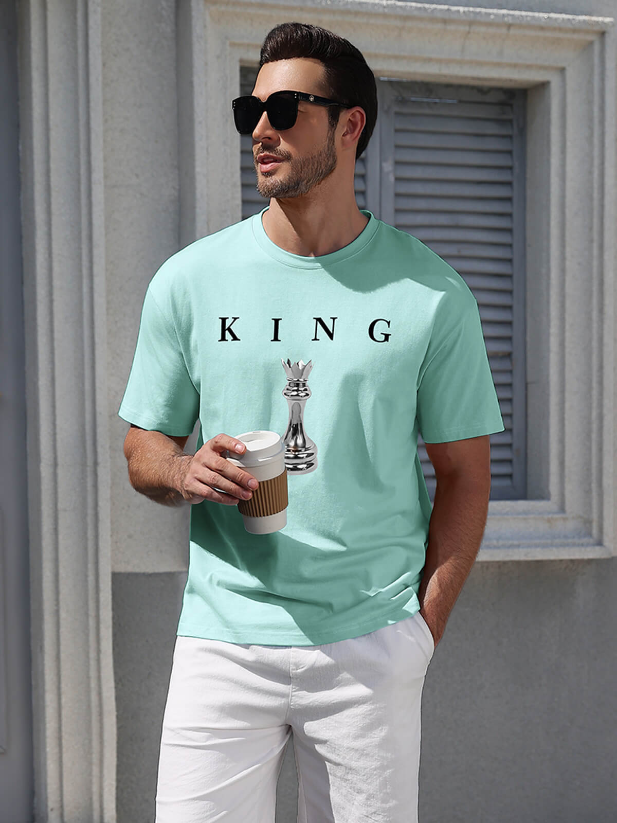 HEEKPEK Mens Cotton T Shirt Short Sleeve Crew Neck Print Tee