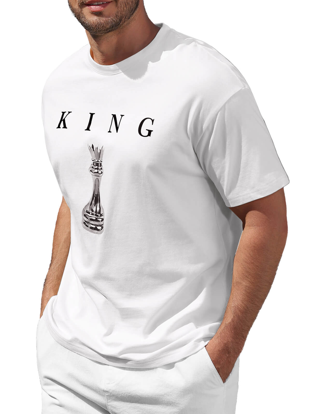 HEEKPEK Mens Cotton T Shirt Short Sleeve Crew Neck Print Tee