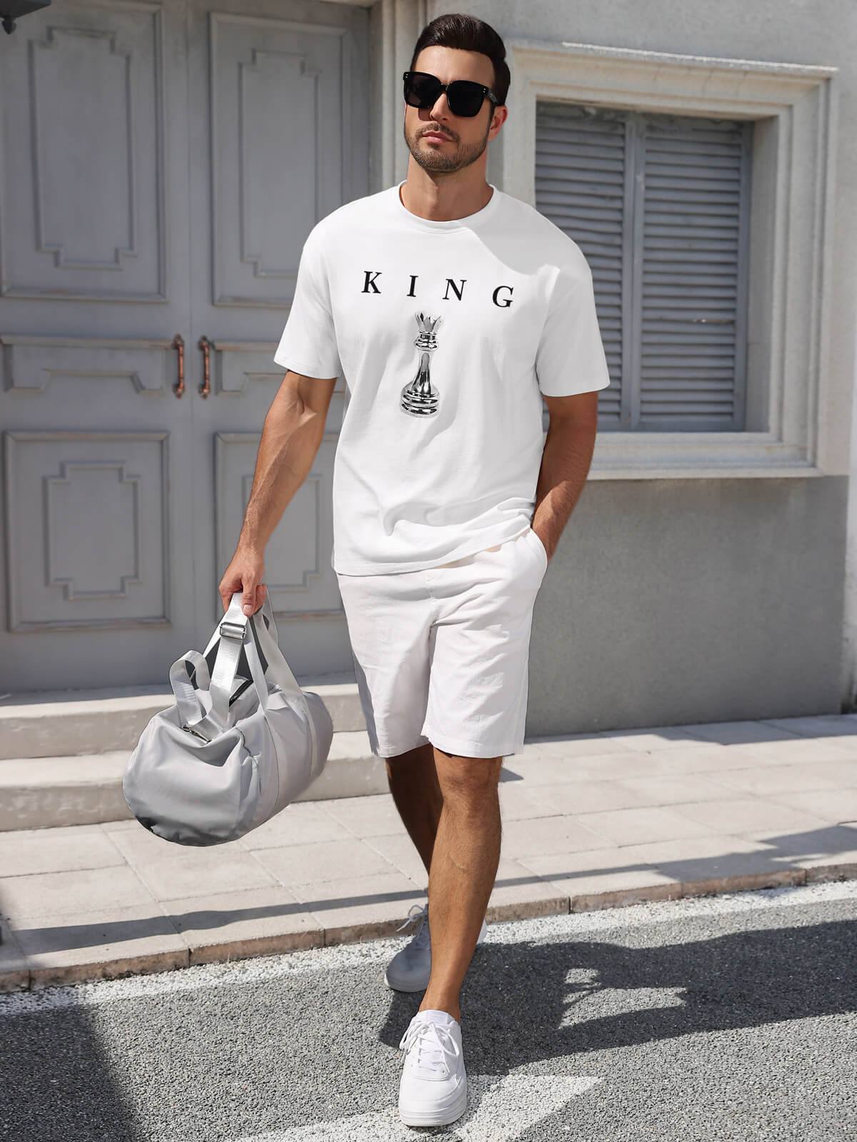 HEEKPEK Mens Cotton T Shirt Short Sleeve Crew Neck Print Tee