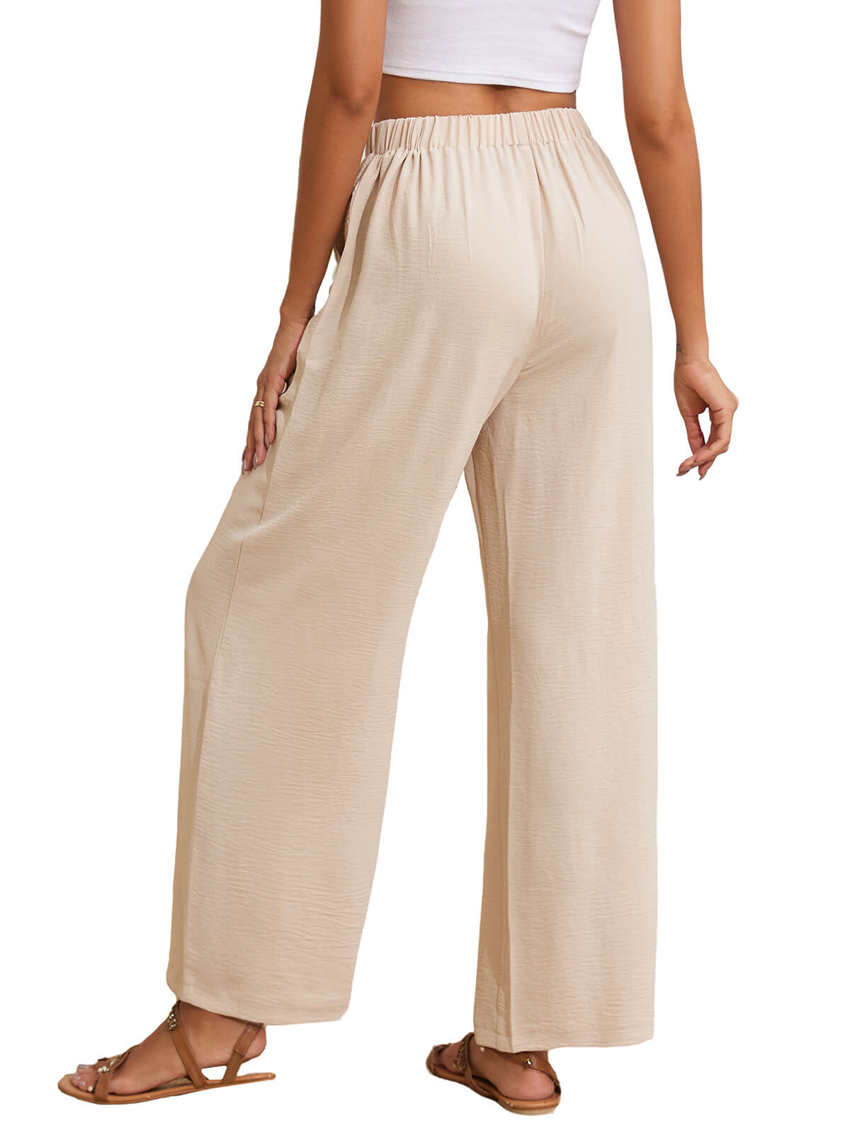Damen Leinenhose Weites Bein