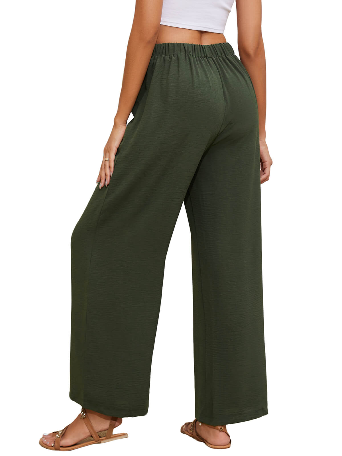 Damen Leinenhose Weites Bein