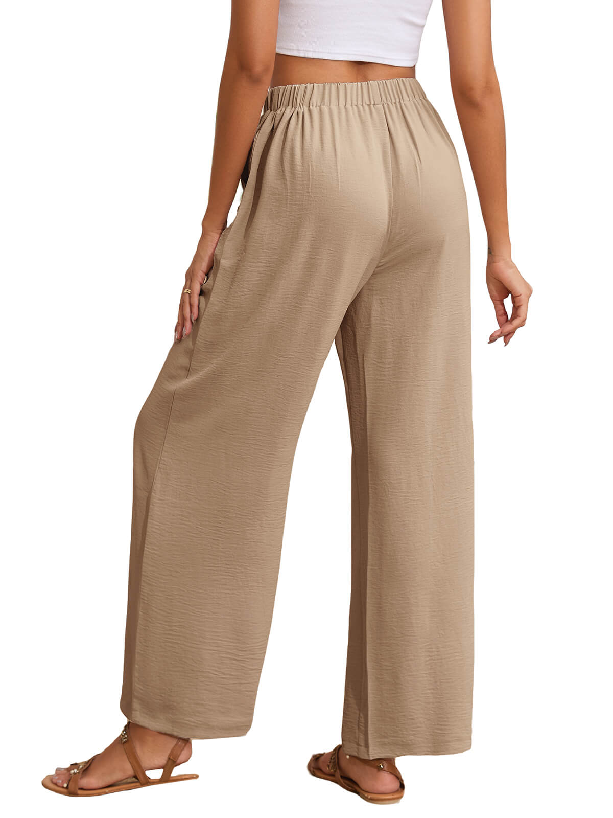 Damen Leinenhose Weites Bein