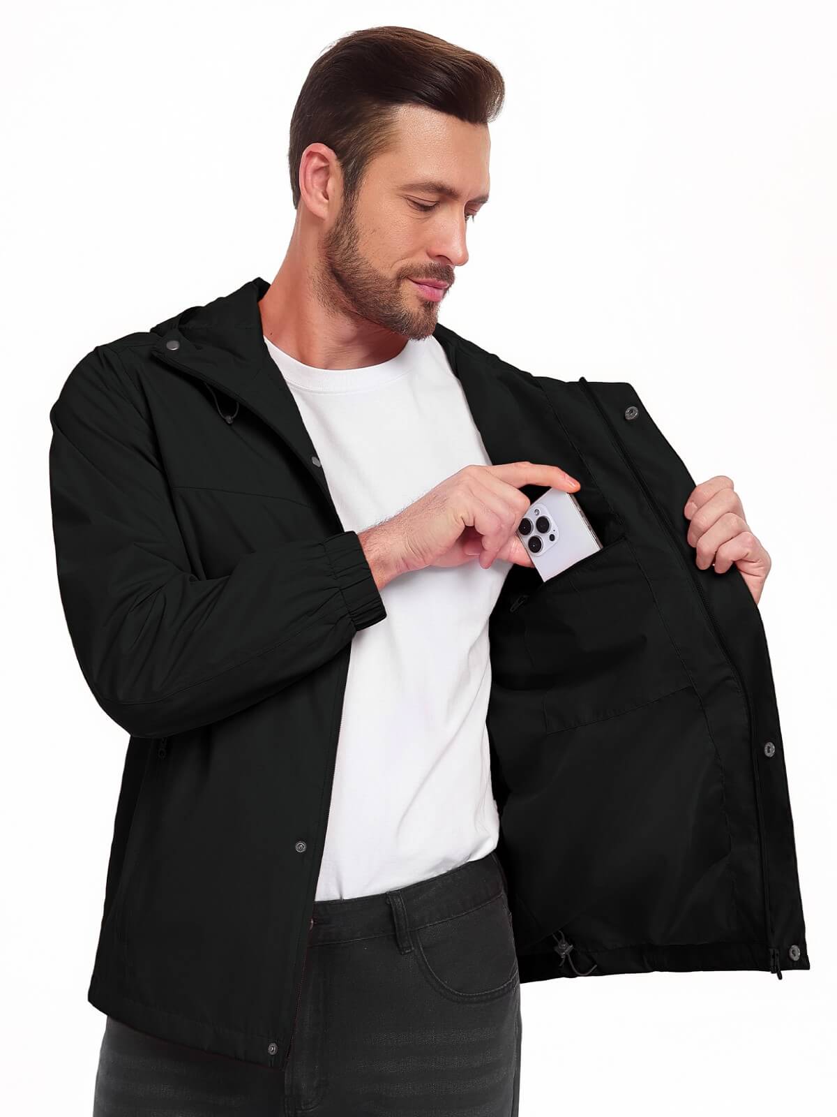 HEEKPEK Men’s Waterproof Lightweight Windbreaker Jacket