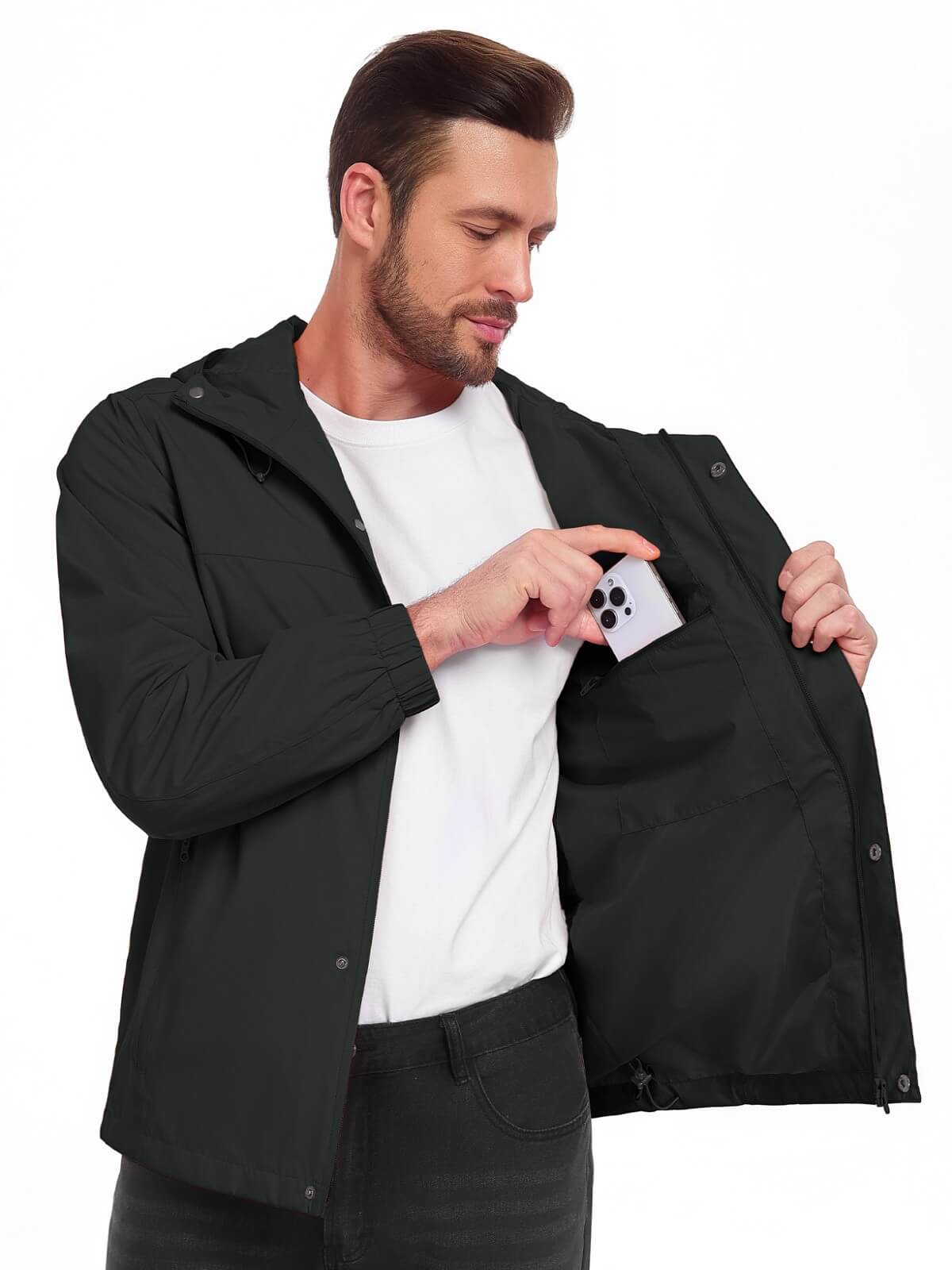 HEEKPEK Men’s Waterproof Lightweight Windbreaker Jacket