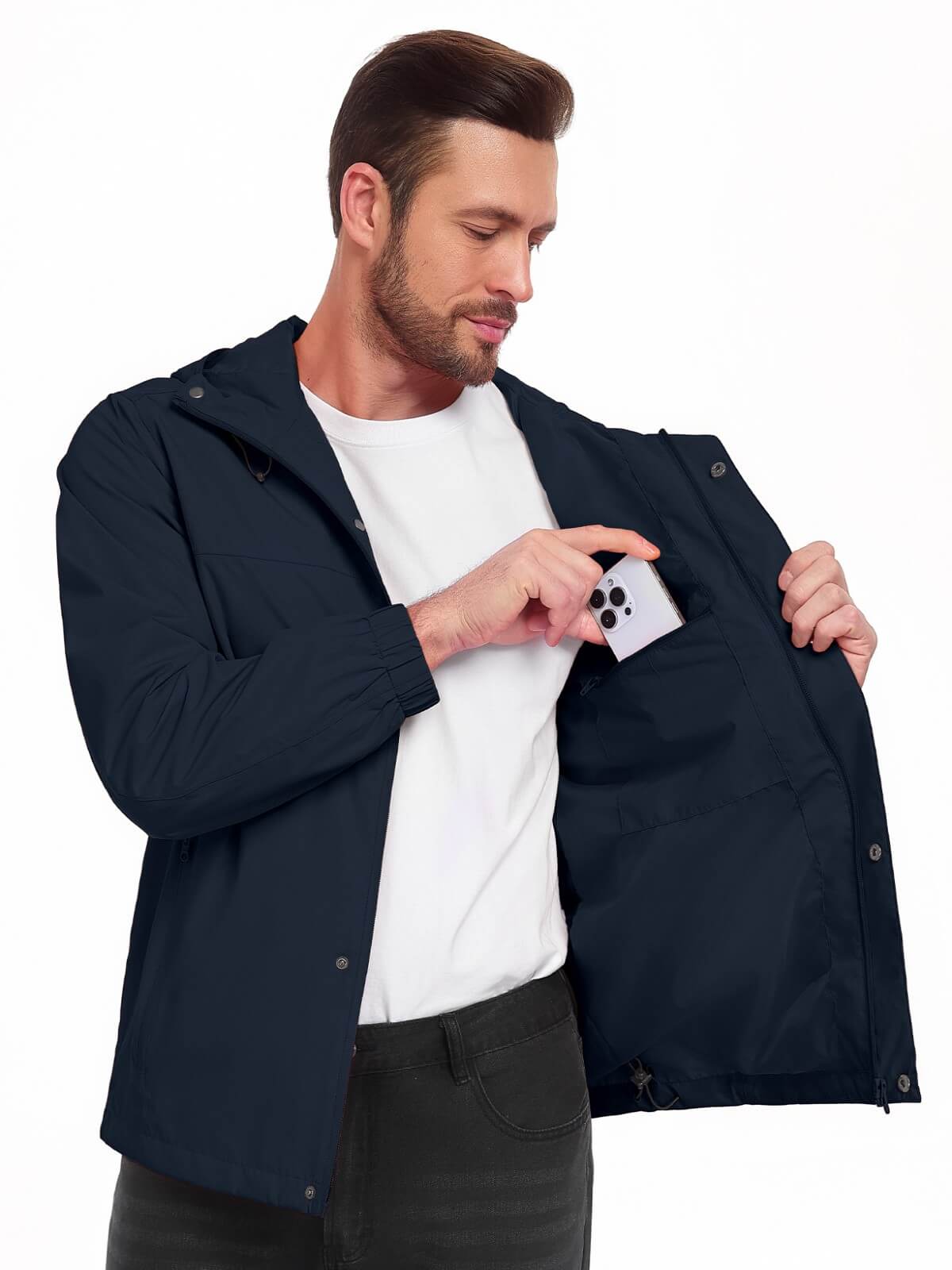 HEEKPEK Men’s Waterproof Lightweight Windbreaker Jacket