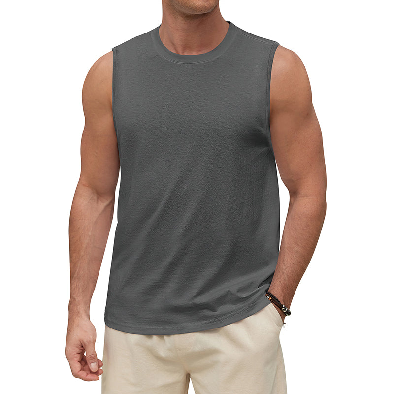 Man wearing a gray sleeveless shirt Amazon deal