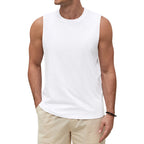 a white sleeveless shirt  heekpek Round Neck Vest