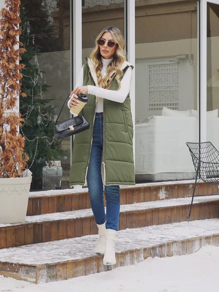 HEEKPEK Long Hooded Fleece Vest