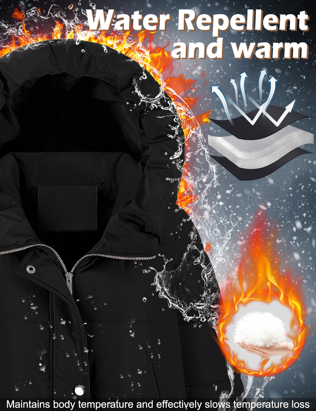 slow temperature loss technology coat
